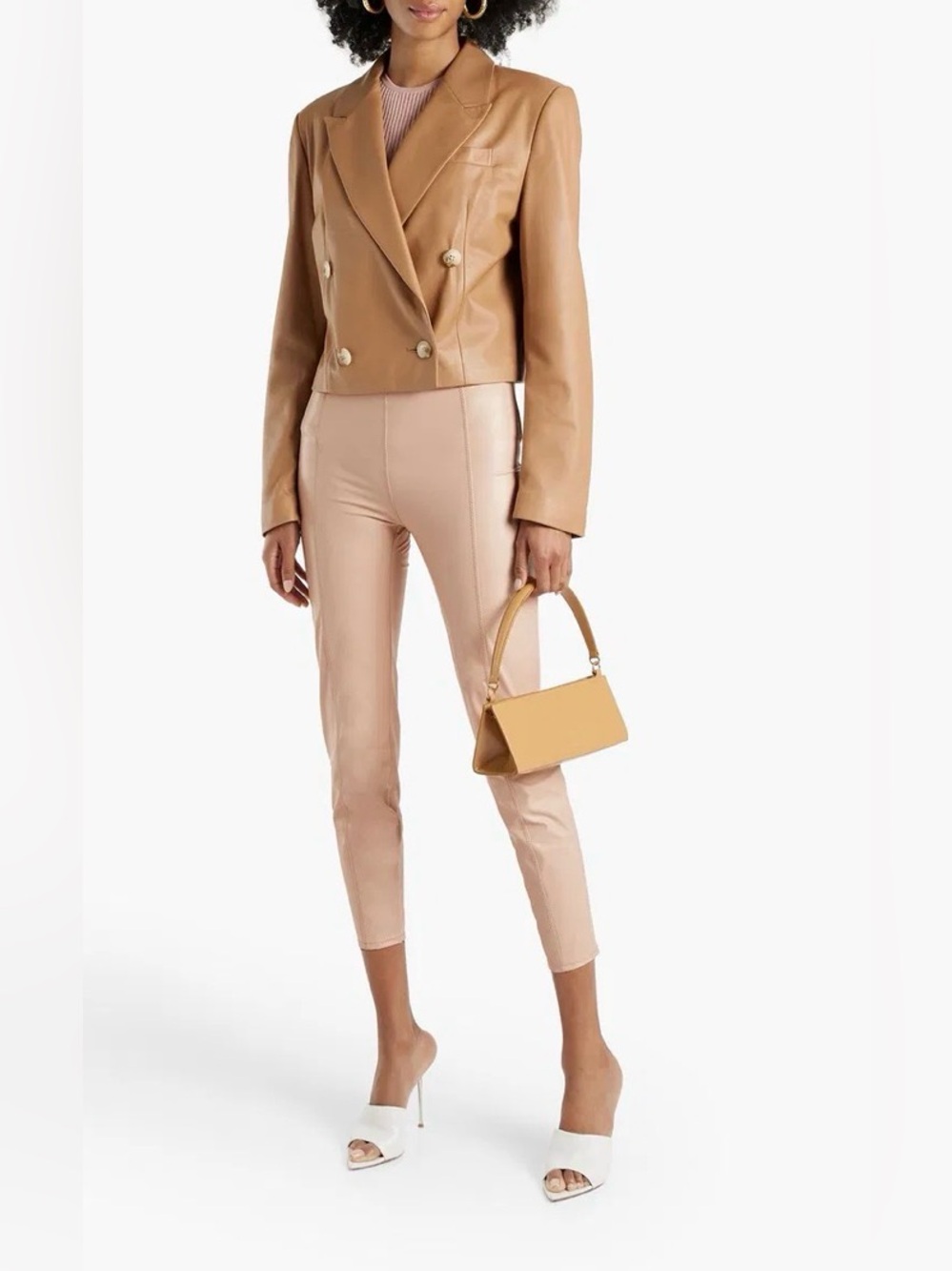 Lisa Marie Fernandez Kerlie Cropped Faux Leather Leggings